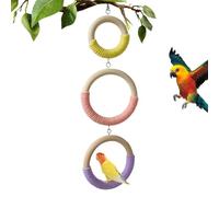 Teksome Parrot Swing - Wooden Interactive Toy | Parrot Cage Swing with Cotton Rope | for Cockatiels Conures Chicks Indoor Home Aviary Play Rest Climbing Chewing