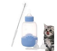 Teksome Pet Feeding Bottle - Silicone Puppy Milk Feeder - Soft Comfortable Food Grade Feeder with Teat and Brush for Puppies, Kittens, Rabbits - 100ml