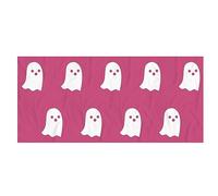 Teksome Pink Ghost Towels | 59x29 Inch Double Stitching Halloween Bath Towels | Super Absorbent Quick Dry Pink Halloween Decor for Swimming, Camping, Hiking, Bathroom