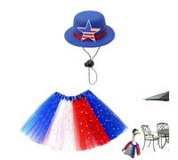 Teksome Porch Geese Outfit Set | Star Print Formal Geese Skirt Hat Set | 23 Inches Independence Day Figure With Hats Colorful Skirt For Wedding Indoor