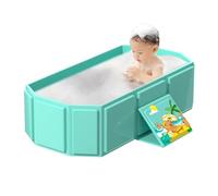 Teksome Portable Bathtub for Toddler | Folding Bathing Tub for Kids,Non-Slip Shower Basin Body Cleansing Bucket for 0-8 Years Old Boys Girls Preschoolers Kindergarten Hotel