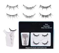 Teksome Reusable Magnetic Eyelashes - 2 Pairs C Curl Magnet Lashes, No Glue or Eye Liner Needed - Eye Makeup Cosmetic, False Eyelashes Extension Kit for Natural Look