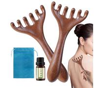 Teksome Scalp Massager Comb - 2X Head Massage Combs - 6-Claw Wooden Relax Tool, Ergonomic Portable Head Brush for Women Men Body Face Spa Home