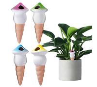 Teksome Self Watering Spikes | Watering Spikes for Outdoor Plants - 4 Piece Hydration System Device Stakes Slow Release Drip Irrigation for Flower Lawn Patio Indoor Outdoor Yard Pots