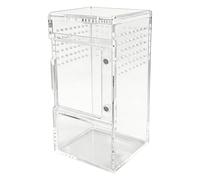 Teksome Spider Enclosure,Clear Ventilation Acrylic Cage - with Sliding Lid Small Reptile Enclosure,for Turtle Snake Plants Gecko Crab Sand Rock