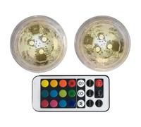 Teksome Waterproof Puck Lights - Waterproof Tea Light - Fish Bowl Small Lamps with Remote Control, Battery Powered Color Changing Hot Tub Lights for Vase, Aquarium