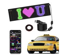 Tekstap Programmable LED Sign,Bluetooth App Control LED Car Sign,Waterproof Foldable USB 5V LED Custom Sign,Custom Text Pattern Animation Scrolling LED Display for Car Store Bar (7"x3")