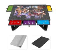 Tektalk 1500 Pieces Jigsaw Puzzle Tables with 5 Colored Drawers, Portable Puzzle Boards for Adults, Super Lightweight Game Board with Cover，Easy to Move with Folding Legs - Dark Gray