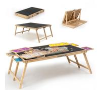 Tektalk 2000 Piece Foldable Jigsaw Board with Cover, Wooden Jigsaw Table with 8 Drawers, Portable Puzzle Easel with Folding Legs, Portable Puzzle Tables for Adults and Teens - Black