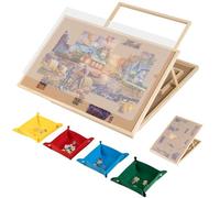 Tektalk Convertible Jigsaw Puzzle Board, Two-Way Use Adjustable Puzzle Table with Cover & 4 Colored Sorting Trays, 4-Tilting-Angle Wooden Plateau, for Up to 1000 Pieces