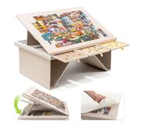 Tektalk Felt Jigsaw Puzzle Board with 3-Tilting-Angle, Puzzle Board for Adults with Foldable Legs, Super Lightweight Portable Tables with 4 Drawers & Cover, for 1500 Piece Puzzles