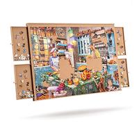 Tektalk Jigsaw Puzzle Board, Jigsaw Saver for Adults, Portable Jigsaw Board with 4 Drawers, Puzzle Table Wooden Puzzle Plateau with Non-Slip Surface for Up to 1,000 Pieces