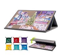 Tektalk Jigsaw Puzzle Board with 2-in-1 Designed Stand & Cover, Multi-Angle Adjustable Bracket & 6 Color Sorting Trays, Lightweight Portable Mat for Puzzle Storage Saver, Up to 1000 Pieces - Gray