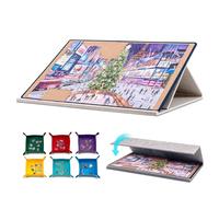Tektalk Jigsaw Puzzle Board with 2-in-1 Designed Stand & Cover, Multi-Angle Adjustable Bracket & 6 Color Sorting Trays, Lightweight Portable Mat for Puzzle Storage Saver, Up to 1000 Pieces - Khaki