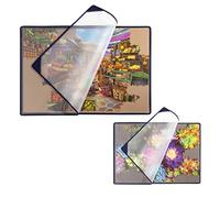 Tektalk Puzzle Board with Dustproof Cover for Storage Puzzle Saver, Non-Slip Surface (Khaki/Gray, Up to 1000 Pieces)