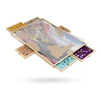 Tektalk Wooden Jigsaw Puzzle Table Plateau Portable Puzzle Board with 6 Colorful Sliding Drawers (1000PCS)