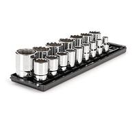 TEKTON 1/2 Inch Drive 12-Point Socket Set with Rails and Tray, 16-Piece (3/8-1-5/16 in.) | SHD92118