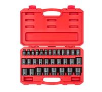 TEKTON 1/2 Inch Drive 6-Point Impact Socket Set with Case, 31-Piece (8-38 mm) | SID92327