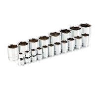 TEKTON 1/2 Inch Drive 6-Point Socket Set, 19-Piece (3/8-1-1/2 in.) | SHD92009