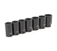 TEKTON 1/2 Inch Drive Deep 6-Point Axle Nut Impact Socket Set, 7-Piece (29-38 mm) | SID92003