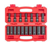 TEKTON 1/2 Inch Drive Deep 6-Point Impact Socket Set, 17-Piece (8-24 mm) | SID92329