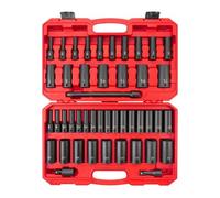 TEKTON 1/2 Inch Drive Deep 6-Point Impact Socket Set, 45-Piece (5/16-1-1/4 in., 8-32 mm) | SID92404