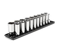 TEKTON 1/2 Inch Drive Deep 6-Point Socket Set with Rails and Tray, 19-Piece (3/8-1-1/2 in.) | SHD92123