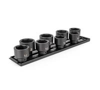 TEKTON 1/2 Inch Drive Shallow 6-Point Impact Socket Set with Rails and Tray, 8-Piece (1-9/16-2 in.) | SID92106