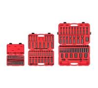 TEKTON 1/4, 3/8, 1/2 Inch Drive 12-Point Impact Socket Set with Cases, 211-Piece (5/32-1-1/2 in., 4-39 mm) | SID99404