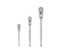 TEKTON 1/4, 3/8, 1/2 Inch Drive Flex Head Ratchet Set, 3-Piece (6, 8, 10-1/2 in.) | SRH92004