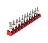 TEKTON 1/4 in Drive Hex Bit Socket Set, 11-Piece (2-8 mm) with Rail | SHB90106