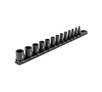 TEKTON 1/4 Inch Drive 6-Point Impact Socket Set with Rail, 13-Piece (5/32-11/16 in.) | SID90100