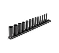 TEKTON 1/4 Inch Drive Deep 6-Point Impact Socket Set with Rail, 13-Piece (5/32-11/16 in.) | SID90101