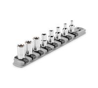 TEKTON 1/4 Inch Drive External Star Socket Set with Rail, 8-Piece (E4-E12) | SHD90115
