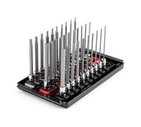 TEKTON 1/4 Inch Drive Long Hex and Torx Bit Socket Set with Rails and Tray, 31-Piece (5/64-5/16 in., 2-8 mm, T6 - T30) | SHB90205