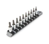 TEKTON 1/4 Inch Drive Torx Bit Socket Set with Rail, 10-Piece (T6-T30) | SHB90103