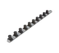 TEKTON 3/4 Inch Drive x 18 Inch Socket Rail, 10 Clips (Gray) | OSR33310 | Made in USA