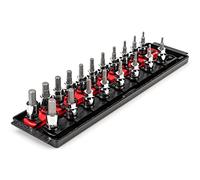 TEKTON 3/8 in Drive Hex Bit Socket Set with Rails, 19-Piece (1/8-3/8 in., 3-10 mm) | SHB91202