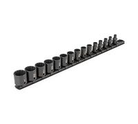 TEKTON 3/8 Inch Drive 12-Point Impact Socket Set, 15 - Piece (1/4-1 in.) - Rails | SID91112