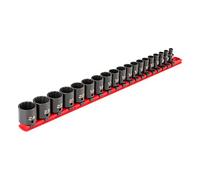 TEKTON 3/8 Inch Drive 12-Point Impact Socket Set, 19-Piece (6-24 mm) - Rails | SID91114