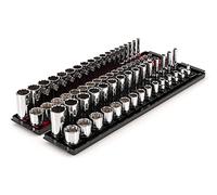 TEKTON 3/8 Inch Drive 12-Point Socket Set with Rails, 68-Piece (1/4-1 in., 6-24 mm) | SHD91221