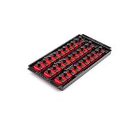TEKTON 3/8 Inch Drive 3-Rail Socket Organizer Set, Red (30-Tool) | OST15130 | Made in USA