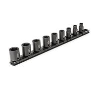 TEKTON 3/8 Inch Drive 6-Point Impact Socket Set with Rail, 9-Piece (5/16-3/4 in.) | SID91100