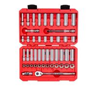 TEKTON 3/8 Inch Drive 6-Point Socket and Ratchet Set, 46-Piece (5/16-3/4 in., 8-19 mm) | SKT15301
