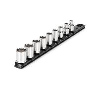 TEKTON 3/8 Inch Drive 6-Point Socket Set with Rail, 9-Piece (5/16-3/4 in.) | SHD91101