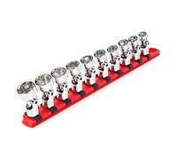 TEKTON 3/8 Inch Drive 6-Point Universal Joint Socket Set with Rail, 10-Piece (10-19 mm) | SHD91119