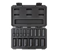 TEKTON 3/8 Inch Drive Deep 6-Point Impact Socket Set, 15-Piece (1/4-1 in.) - Case | SID91301