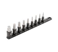 TEKTON 3/8 Inch Drive Hex Impact Bit Socket Set with Rail, 9-Piece (5/32-9/16 in.) | SIB91101