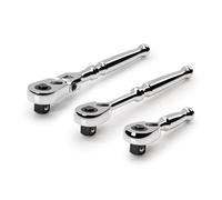 TEKTON 3/8 Inch Drive Quick-Release Small Body Ratchet Set (3-Piece) | SRH99122