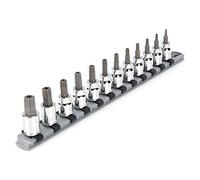 TEKTON 3/8 Inch Drive Tamper-Resistant Torx Bit Socket Set, 12-Piece (TR10-TR60) | SHB91104